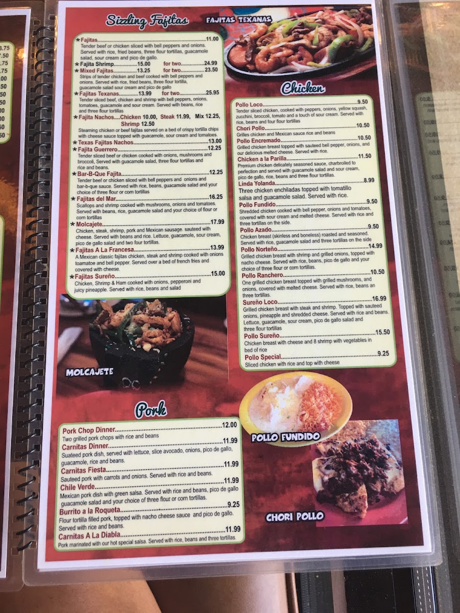 El Sureno Mexican Restaurant Menu - Image 5